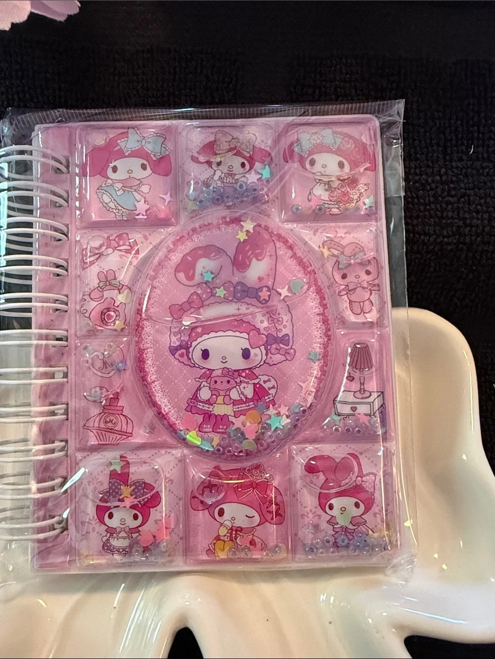 Sanrio My Melody Pink Glitter Shaker Spiral Notebook
